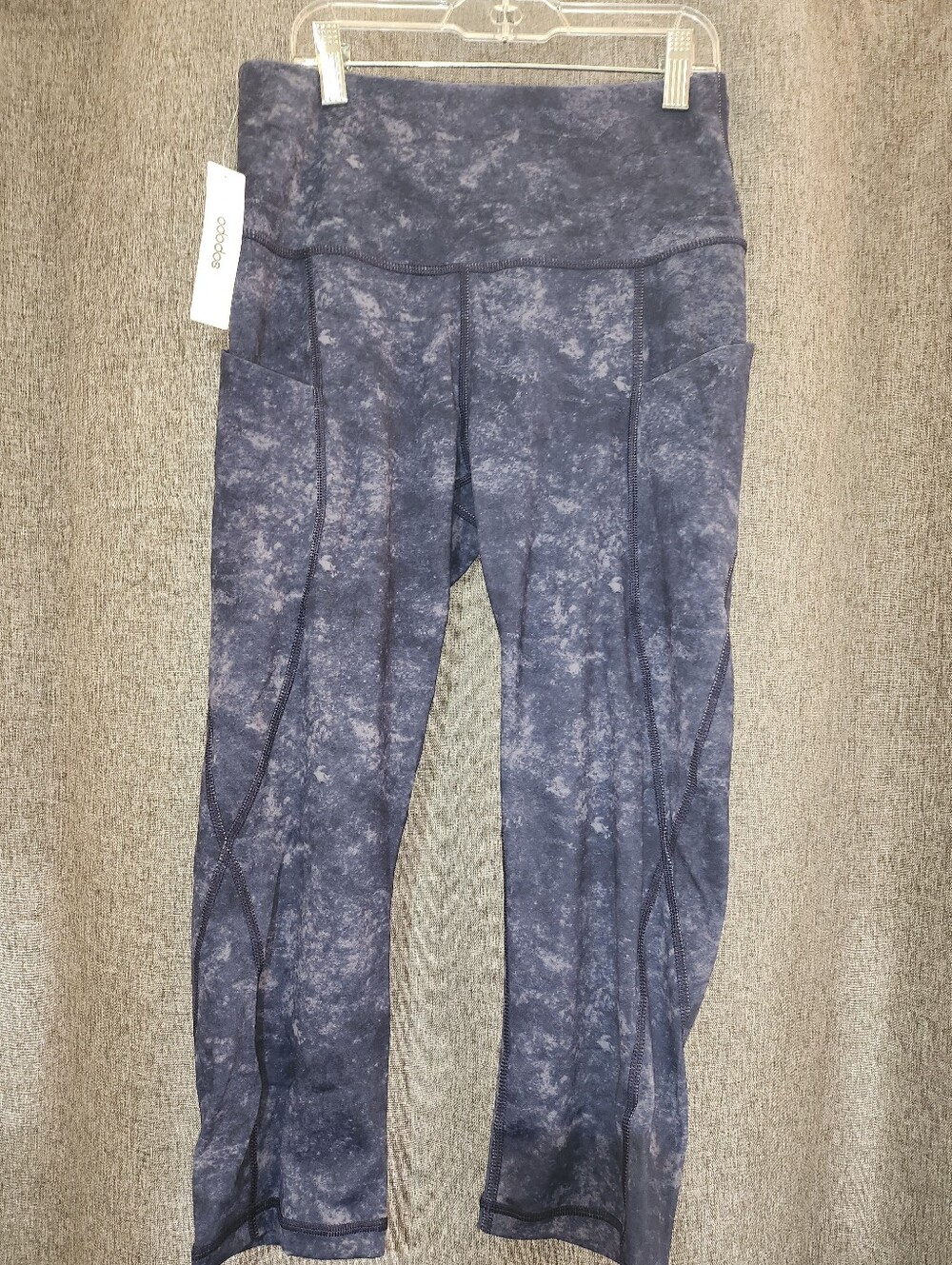 Navy Marble-Print Active Leggings